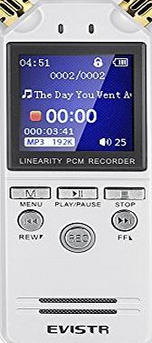 Evistr  Digital Voice Activated Recorder Dual Microphone HD Stereo 8GB High-Fidelity Voice Recorder Recording Dynamic Noise Reducation 1.4 Inch TFT Colorful Display Screen Multifunctional Cutting Segme