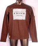 Evisu Black Long Sleeved Indigo Genes Cotton Top
