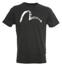 Evisu Black T-Shirt with White Printed Logo