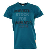 Evisu Blue T-Shirt with Printed Design