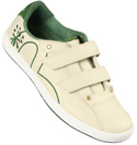 Evisu Cream and Green Velcro Fastening Trainer Shoe