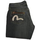 Dark Denim Button Fly Jeans - 30 Leg
