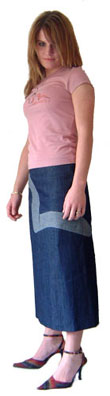 Evisu Donna Logo Denim Skirt