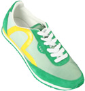 Evisu Green and Yellow Canvas Trainers