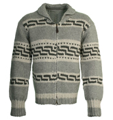 Evisu Grey Chunky Full Zip Sweater