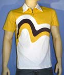 Mens 1/4 Zip Saffron Cotton Mix Short Sleeve T-Shirt