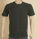 Mens Black with Stitched Black Logo Short Sleeve T-Shirt