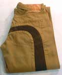 Mens Tan Button Fly Jeans With Large Evisu Logo