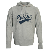 Evisu Mid Grey Hooded Sweatshirt with Printed Logo