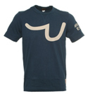 Navy T-Shirt with Upside Cream Logo