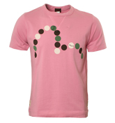 Evisu Pink T-Shirt with Printed Design