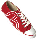Evisu Red and White Trainer Shoes