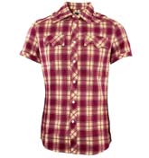 Evisu Red Check Short Sleeve Shirt