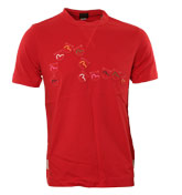 Evisu Red `Pockets` T-Shirt