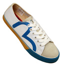 Evisu White and Blue Canvas Trainers
