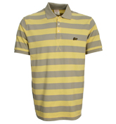 Evisu Yellow and Beige Pique Polo Shirt