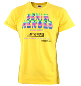Evisu Yellow T-Shirt with Printed Design