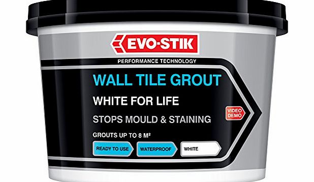 Evo-Stik 4 Evo-Stik White For Life Wall Tile Grout Ready Mixed Economy 1Litre 554634 New