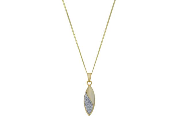 Evoke 9ct Gold Plated Silver Marquise Crystal