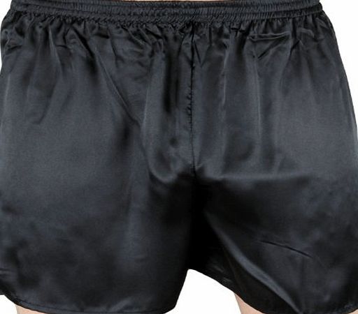 Evolatree Mens Silky Satin Boxers - Black - Small