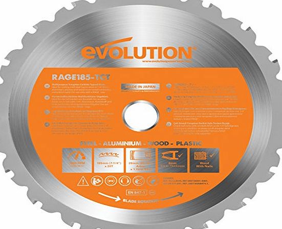 Evolution RAGE 185mm Multipurpose TCT Blade
