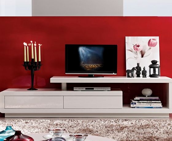 Evoque Geometric TV Unit in White High Gloss