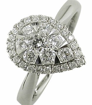 EWA 18ct White Gold 0.66ct Pear Shaped Diamond