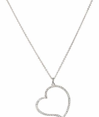 EWA 18ct White Gold Diamond Heart Pendant Necklace