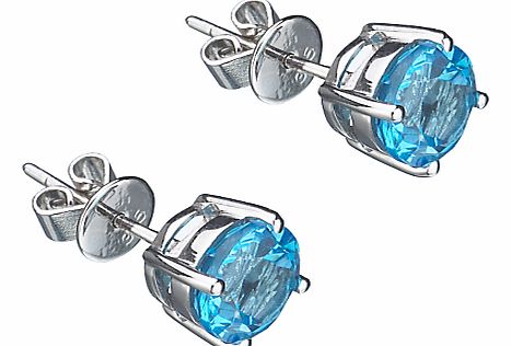 EWA 9ct White Gold and Blue Topaz Stud Earrings
