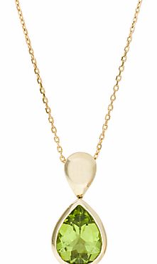 EWA 9ct Yellow Gold and Peridot Drop Pendant