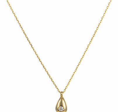 EWA 9ct Yellow Gold Diamond Pear Shaped Pendant