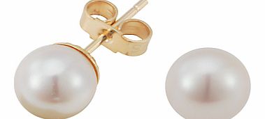 EWA White Cultured Fresh Water Pearl Stud Earrings