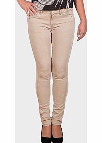 Ex-Chain New Ladies Designer Cotton Slim Fit Twill Jeans Trousers Stone Womens Size 14 UK