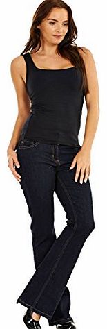 Ladies Indigo Jeans Blue Bootcut Womens Bootleg Indigo Denim Pants