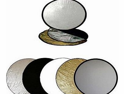 Ex-Pro 23 inch 58cm 5-in-1 Photographic Light Reflector - Silver/Gold/Black/White/Translucent