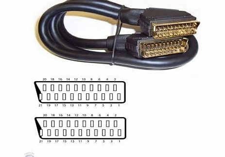 Ex-Pro Premium 5m Gold Scart Cable Lead, 21 Pin, Fully Screened. 2 Year Warranty. Extra Value cable.
