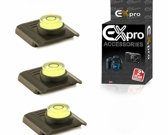 Ex-Pro Sony FASHC1AM/B Hot Shoe Cover with Raised Easy view bubble level Sony Alpha Digital SLR Camera [See description for models] [Pack of 3]