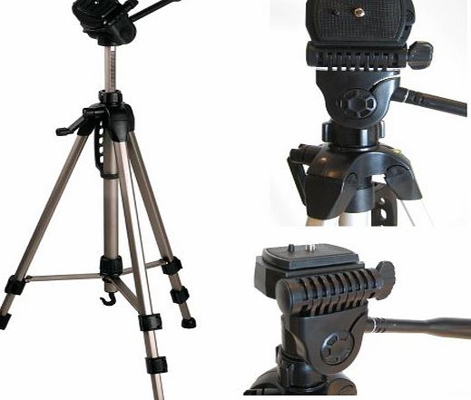 Ex-Pro TR-550A Professional Photographic Camera Tripod for Canon EOS 550D - (530mm - 1450mm / 57``) Light Weight, Full Geared system, Fluid Pan Head, 3 Section Lock Legs, Spirit Level, Fast Install, Qu