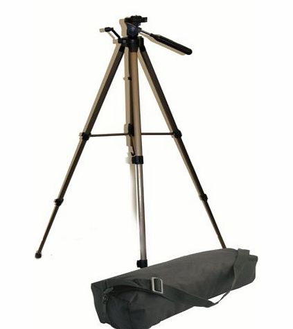 TR-560AN Professional Photographic Camera Tripod (652mm - 1560mm / 61``) Light Weight, Full Geared system, Fluid Pan Head, 3 Section Lock Legs, Spirit Level, Fast Install, Quick Release, High Qu