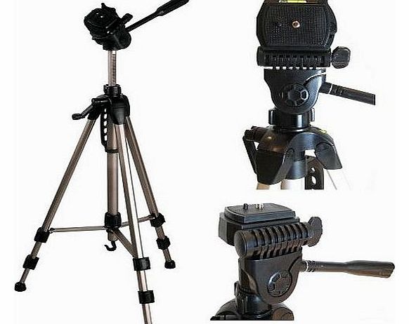 Ex-Pro TR-570AN Professional Photographic Camcorder Tripod (620mm - 1700mm / 67``) Light Weight, Full Geared system, Fluid Pan Head, 3 Section Lock Legs, Spirit Level, Fast Install, Quick Release, High