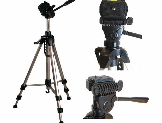 TR-570AN Professional Photographic Camera / Camcorder Tripod - (620mm - 1700mm / 67``) Light Weight, Full Geared system, Fluid Pan Head, 3 Section Lock Legs, Spirit Level, Fast Install, Quick Re