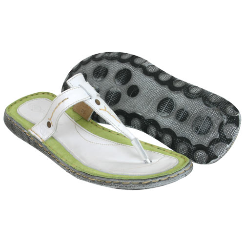 Ladies Ex Raw State Tiga Leather Thong White