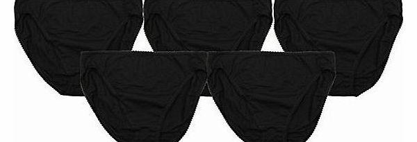 Ex Store Multipack High Leg Cotton Rich Knickers 5 Pack Black 16