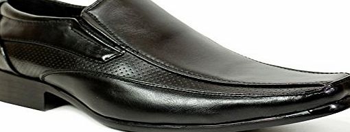 Excalibur MENS FORMAL SHOES FAUX LEATHER SMART DRESS WEDDING BLACK TAN OFFICE BUSINESS WORK EVENING PARTY CASUAL ITALIAN SLIP ON MOCCASINS TWIN GUSSET LIGHTWEIGHT BOOTS LOAFERS