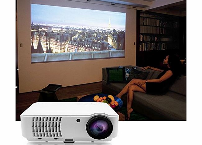 Excelvan 720P/1080P DVB-T HD LED Projector 1024*768 HD Home Multimedia Projector Cinema Theater Laptop AV HDMI USB VGA DTV UK Plug