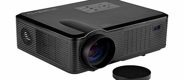 Excelvan High Quality 2400 Lumens HD LED/LCD 800*480 Projector for Home Cinema Theater PC DVD DTV Computer Laptop Blu-ray DVD (White)