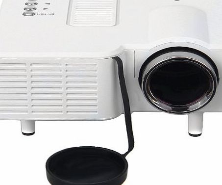 LCD Projector Support Audio WMA, MP3 LED Projector Portable HD LED Projector Cinema Theater PC&Laptop VGA/USB/SD/AVHDMI input white With Remote control