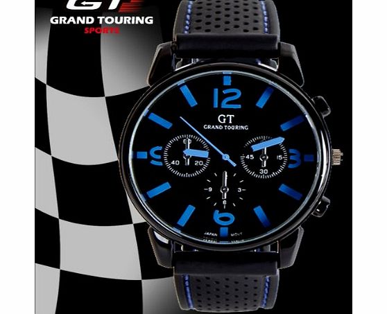 Excelvan Racing GT Grand Touring Sport Watch Designer Mens Watches Students Watch Men Watch Cool Sports Gift Watch Quartz Watch 6 colors (Blue)