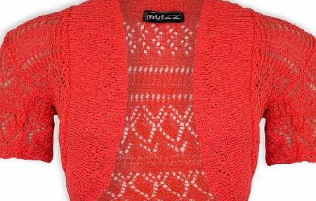 Exciteclothing Girls Crochet Bolero Shrug Kids Knitted Short Sleeve Cardigan New Age 2-13 Years