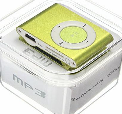 EXCITES Portable Hot Clip Metal USB MP3 Music Media Player Support 1--16GB Micro SD/ TF (Green)